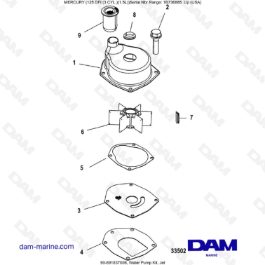 Mercury 125 DFI 1.5L - Water Pump Kit, Jet