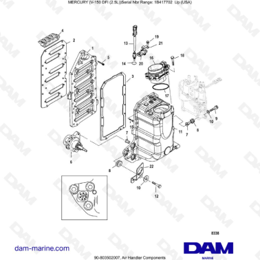 Mercury 150 DFI 2.5L - Air Handler Components