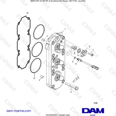 Mercury 150 DFI 2.5L - Cylinder Head