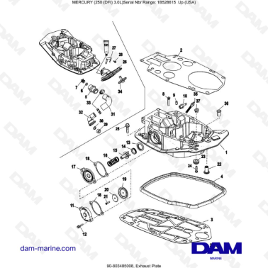 Mercury 250 DFI 3.0L  - Exhaust Plate