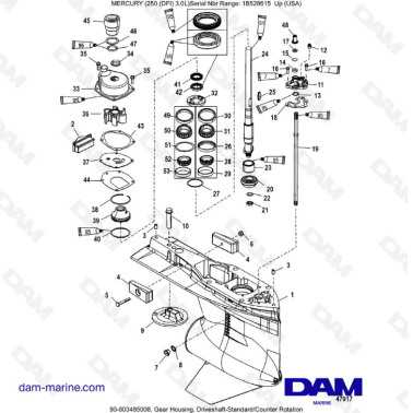 Mercury 250 DFI 3.0L -  Gear Housing, Driveshaft-Standard/Counter Rotation