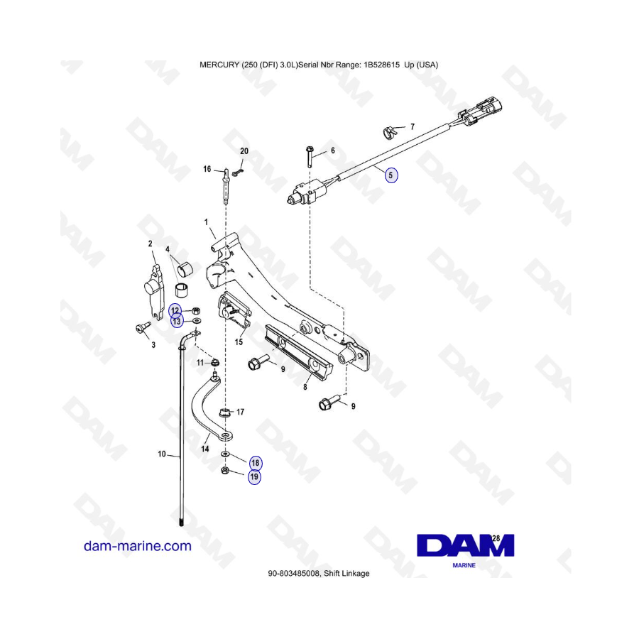 Mercury 250 DFI 3.0L - Shift Linkage