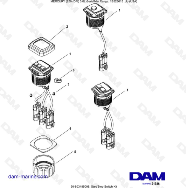 Mercury 250 DFI 3.0L - Start/Stop Switch Kit