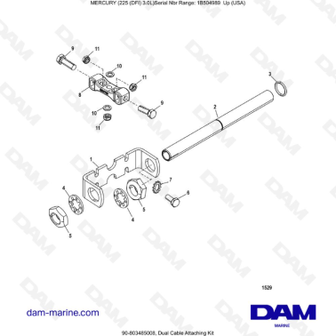 Mercury 225 DFI 3.0L - Dual Cable Attaching Kit