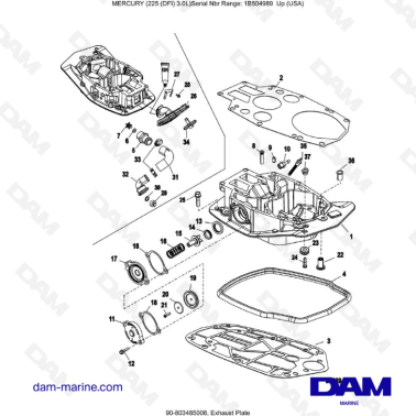Mercury 225 DFI 3.0L -  Exhaust Plate