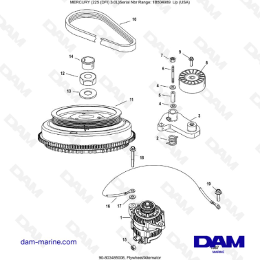 Mercury 225 DFI 3.0L - Flywheel/Alternator
