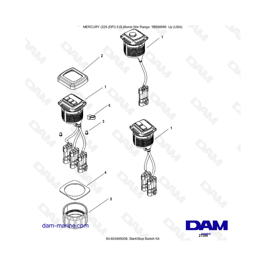 Mercury 225 DFI 3.0L - Start/Stop Switch Kit Mercury 225 DFI 3.0L - Start/Stop Switch Kit
