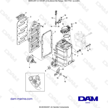 Mercury 135 DFI 2.5L  - Air Handler Components