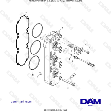 Mercury 135 DFI 2.5L - Cylinder Head