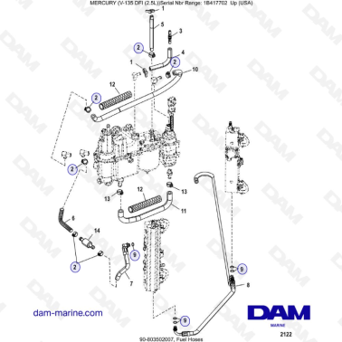 Mercury 135 DFI 2.5L - Fuel Hoses