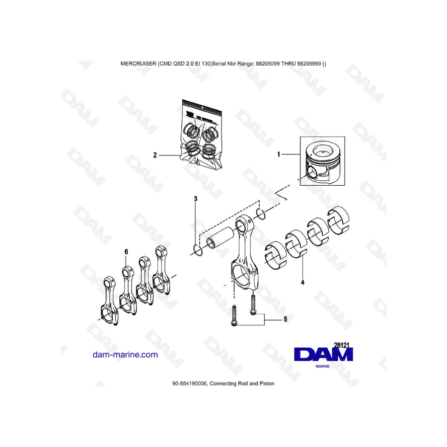 Mercruiser CMD QSD 2.0 EI 130 - Connecting Rod and Piston