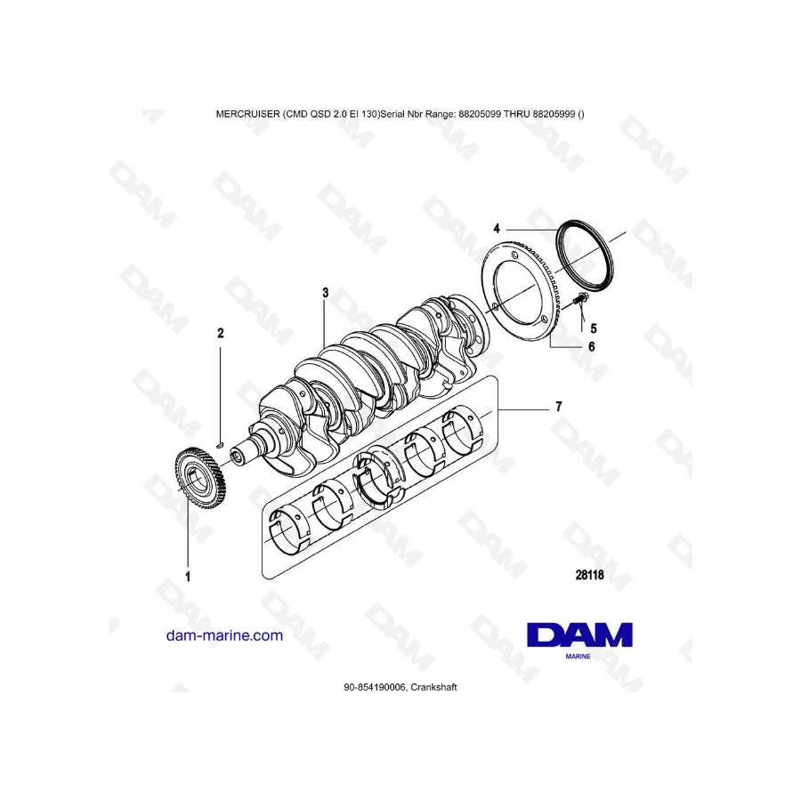Mercruiser CMD QSD 2.0 EI 130 - Crankshaft