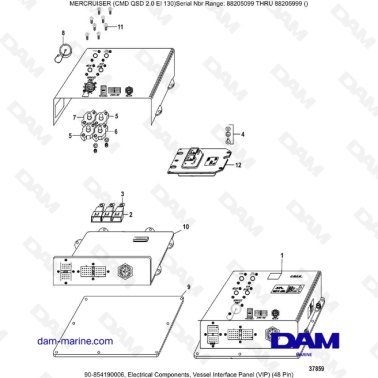 Mercruiser CMD QSD 2.0 EI 130 -  Electrical Components, Vessel Interface Panel (VIP) (48 Pin)