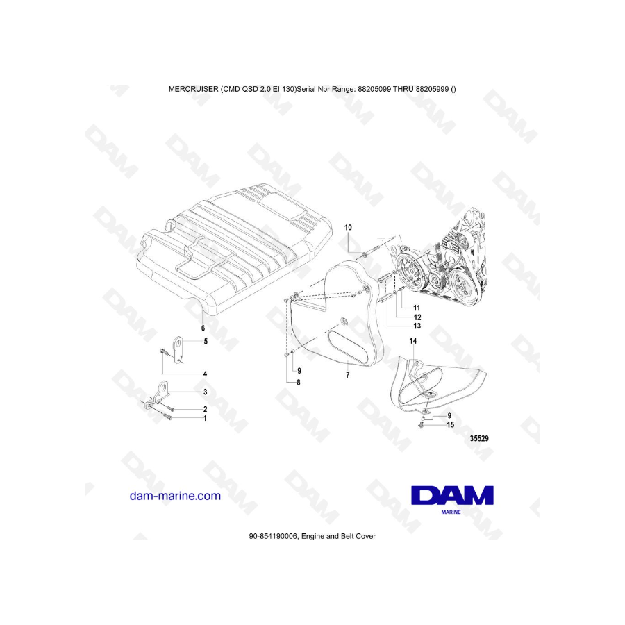 Mercruiser CMD QSD 2.0 EI 130 - Engine and Belt Cover