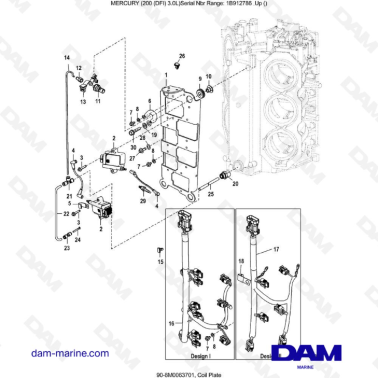 Mercury 200 DFI 3.0L - Coil Plate