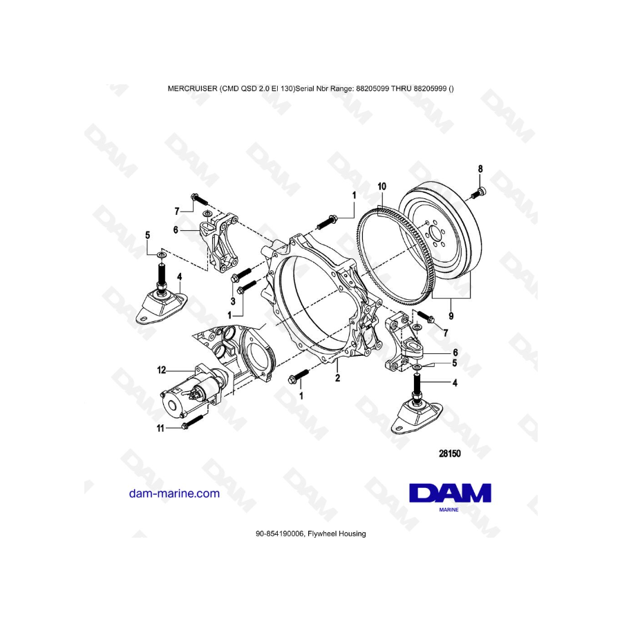 Mercruiser CMD QSD 2.0 EI 130 - Flywheel Housing