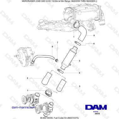 Mercruiser CMD QSD 2.0 EI 130 - Fuel Cooler Kit