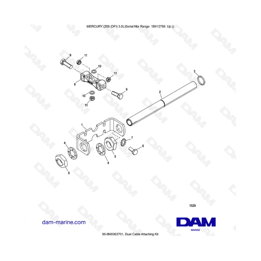 Mercury 200 DFI 3.0L - Kit de conexión de cable doble