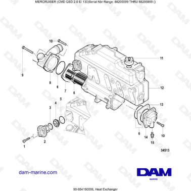 Mercruiser CMD QSD 2.0 EI 130 - Heat Exchanger