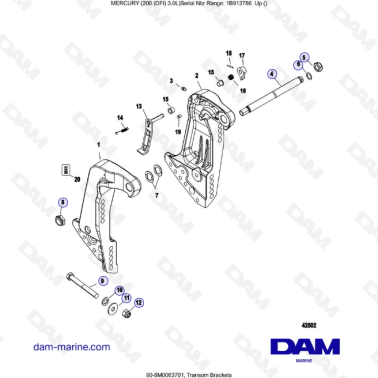 Mercury 200 DFI 3.0L - Transom Brackets