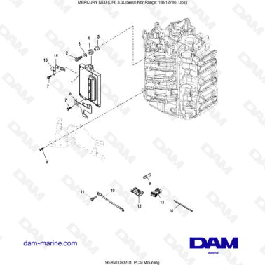 Mercury 200 DFI 3.0L - PCM Mounting
