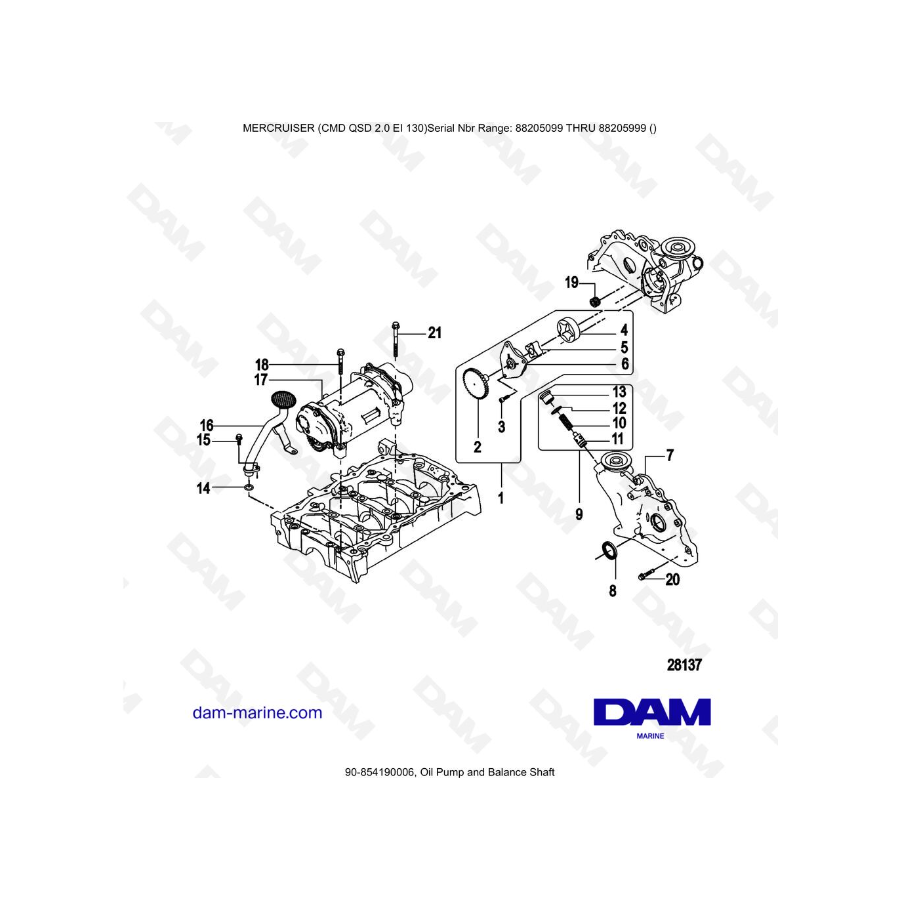 Mercruiser CMD QSD 2.0 EI 130 - Oil Pump and Balance Shaft Mercruiser CMD QSD 2.0 EI 130 - Oil Pump and Balance Shaft