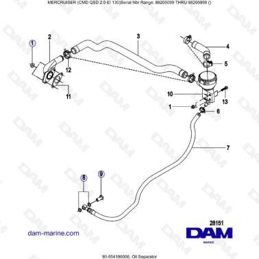 Mercruiser CMD QSD 2.0 EI 130 - Oil Separator