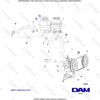 Mercruiser CMD QSD 2.0 EI 130 - Power Steering Components