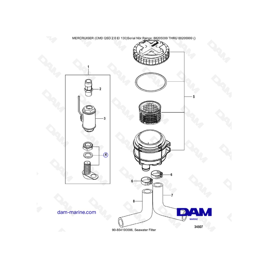 Mercruiser CMD QSD 2.0 EI 130 - Seawater Filter