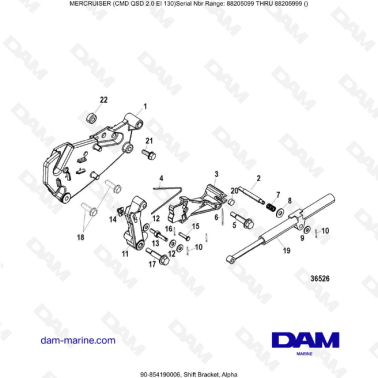 Mercruiser CMD QSD 2.0 EI 130 - Shift Bracket, Alpha