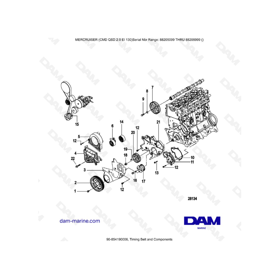 Mercruiser CMD QSD 2.0 EI 130 - Transmission and Related Parts (Inboard), Technodrive 345
