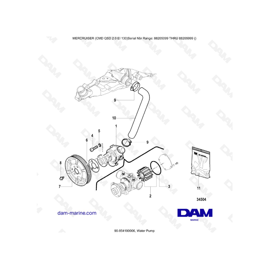 Mercruiser CMD QSD 2.0 EI 130 - Water Pump