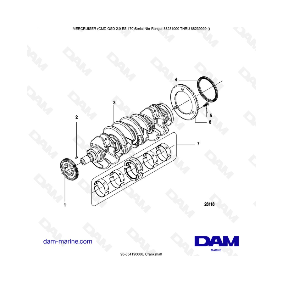 Mercruiser CMD QSD 2.0 ES 170 - Crankshaft