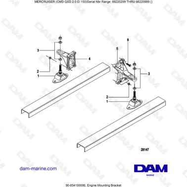 Mercruiser CMD QSD 2.0 EI 150 - Engine Mounting Bracket