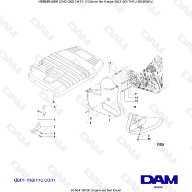 Mercruiser CMD QSD 2.0 ES 170 - Engine and Belt Cover