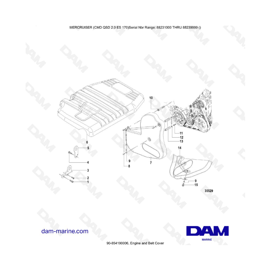 Mercruiser CMD QSD 2.0 ES 170 - Engine and Belt Cover