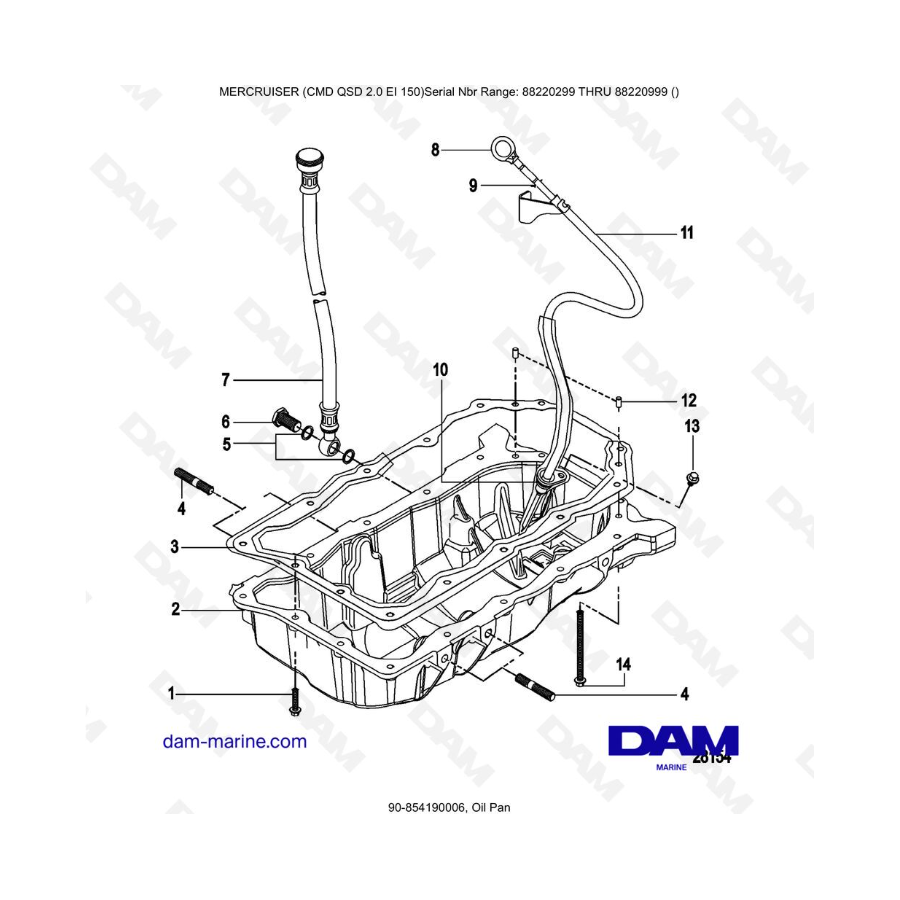 Mercruiser CMD QSD 2.0 EI 150 - Oil Pan