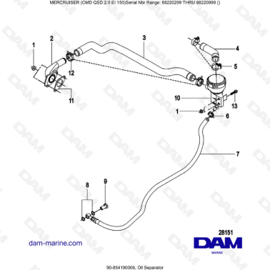 Mercruiser CMD QSD 2.0 EI 150 - Oil Separator