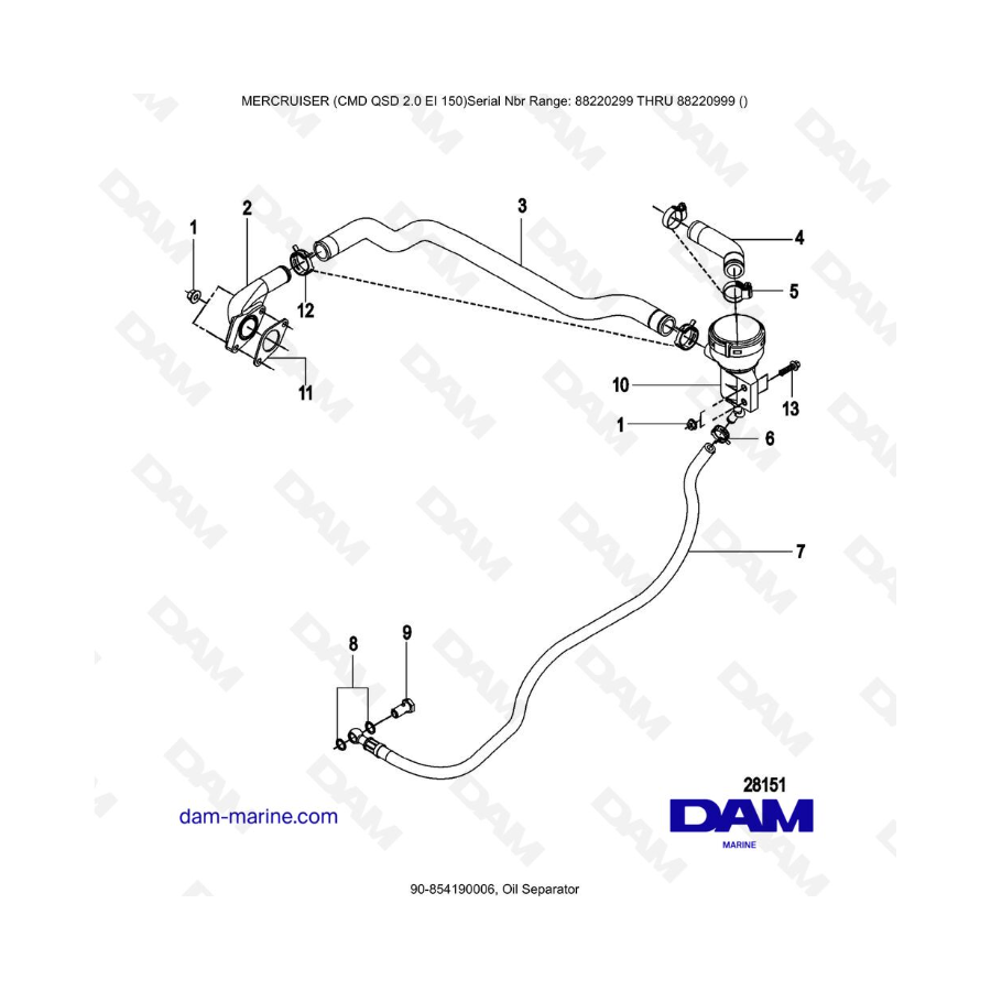 Mercruiser CMD QSD 2.0 EI 150 - Oil Separator