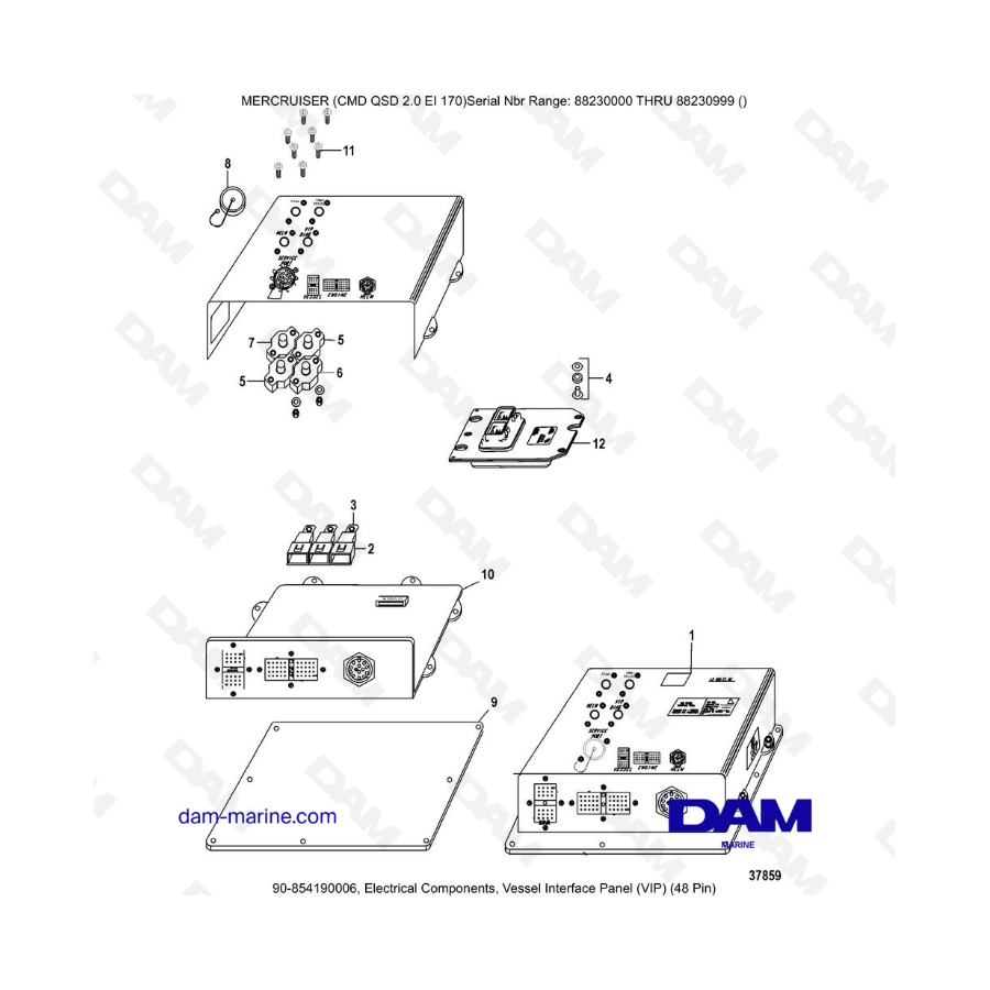 Mercruiser CMD QSD 2.0 EI 170 - Electrical Components, Vessel Interface Panel (VIP) (48 Pin) Mercruiser CMD QSD 2.0 EI 170 - Electrical Components, Vessel Interface Panel (VIP) (48 Pin)