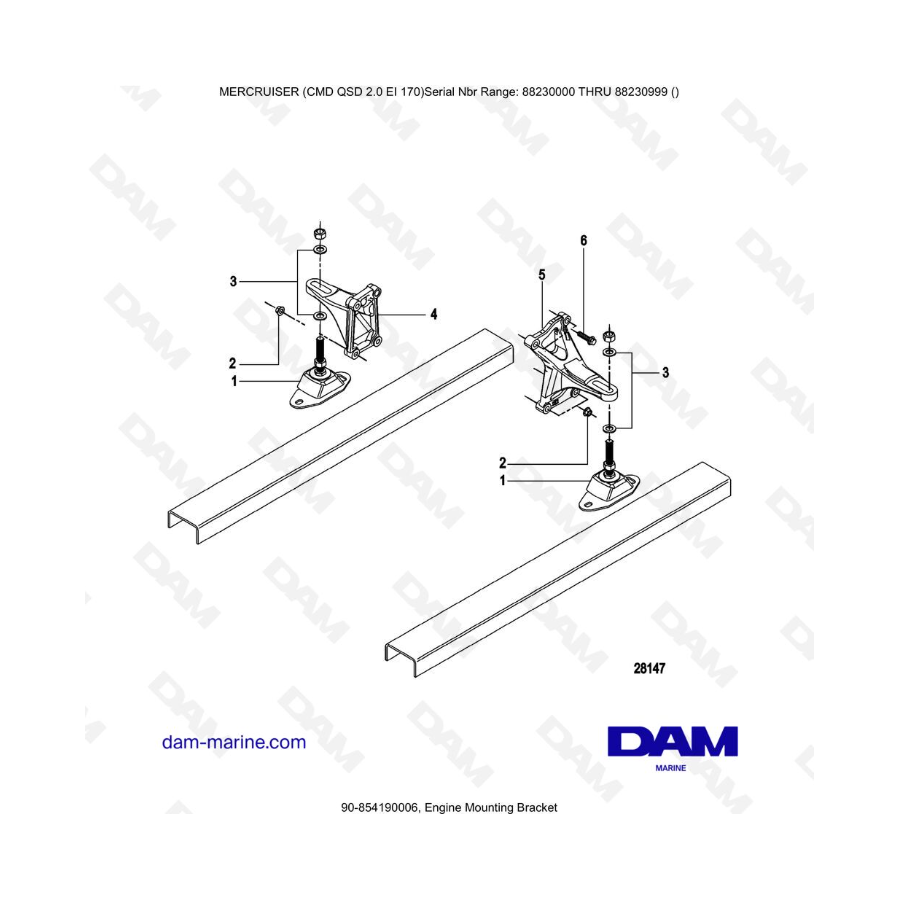 Mercruiser CMD QSD 2.0 EI 170 - Engine Mounting Bracket