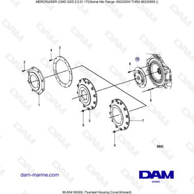 Mercruiser CMD QSD 2.0 EI 170 - Flywheel Housing Cover(Inboard)