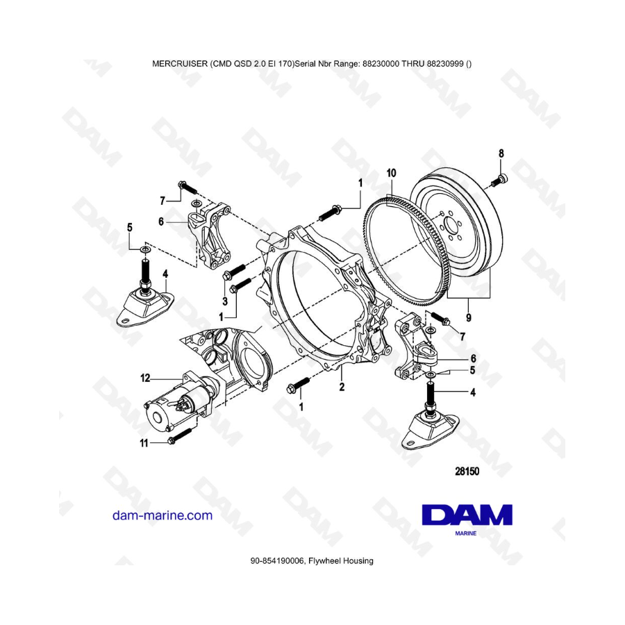 Mercruiser CMD QSD 2.0 EI 170 - Flywheel Housing Mercruiser CMD QSD 2.0 EI 170 - Flywheel Housing