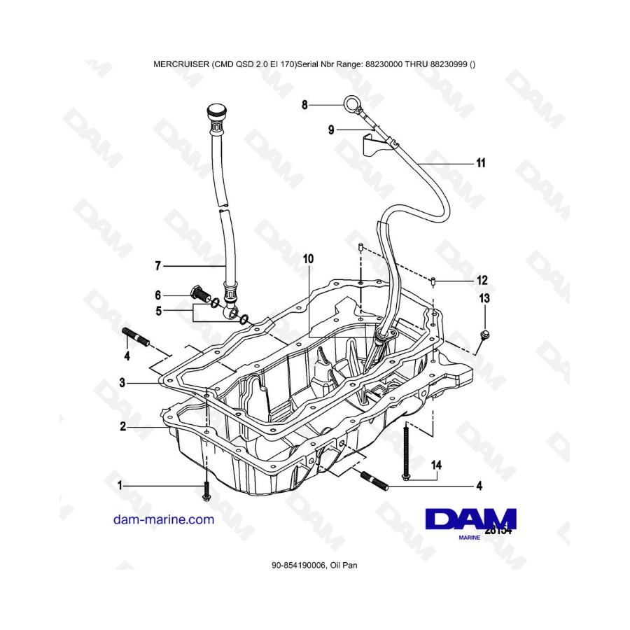 Mercruiser CMD QSD 2.0 EI 170 - Oil Pan