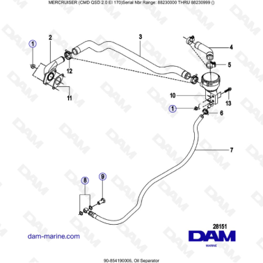 Mercruiser CMD QSD 2.0 EI 170 - Oil Separator