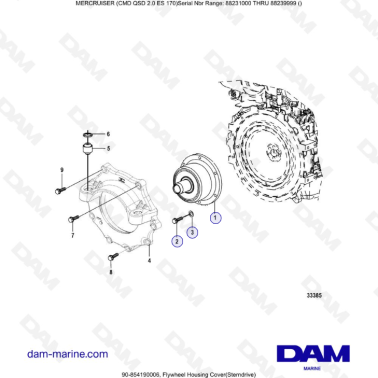 Mercruiser CMD QSD 2.0 ES 170 - Flywheel Housing Cover(Sterndrive)