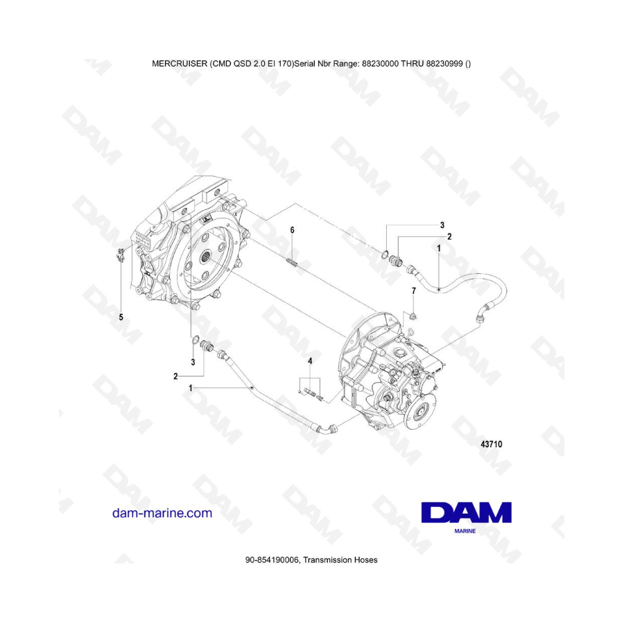 Mercruiser CMD QSD 2.0 EI 170 - Transmission Hoses