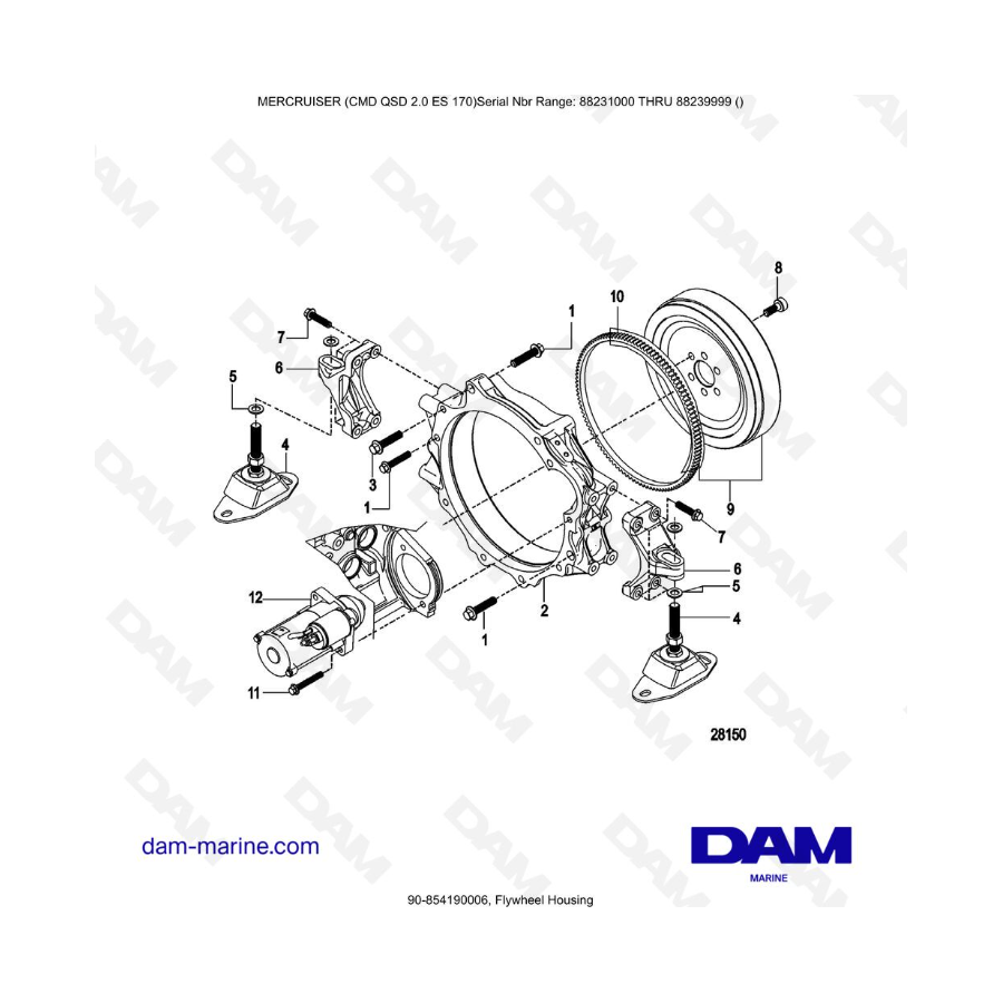 Mercruiser CMD QSD 2.0 ES 170 - Flywheel Housing Mercruiser CMD QSD 2.0 ES 170 - Flywheel Housing