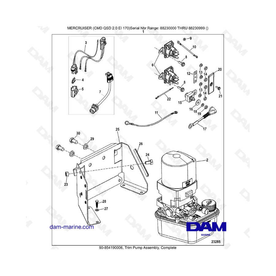 Mercruiser CMD QSD 2.0 EI 170 - Trim Pump Assembly, Complete