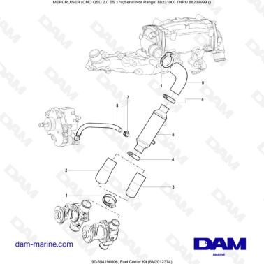 Mercruiser CMD QSD 2.0 ES 170 - Fuel Cooler Kit (8M2012374)